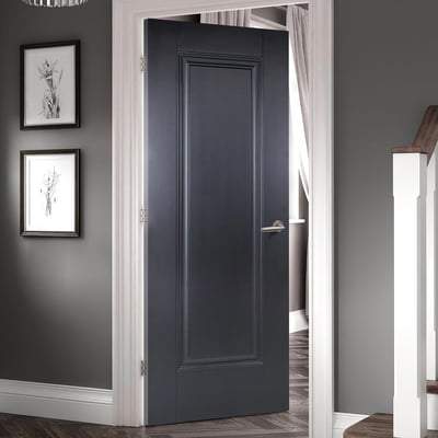 Eindhoven Black Primed 1 Panel Interior Fire Door FD30 - All Sizes - LPD Doors Doors