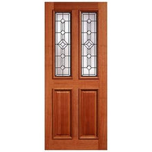 Load image into Gallery viewer, Derby Hardwood M&amp;T 2 Double Glazed Lead Light Panels External Door - All Sizes
