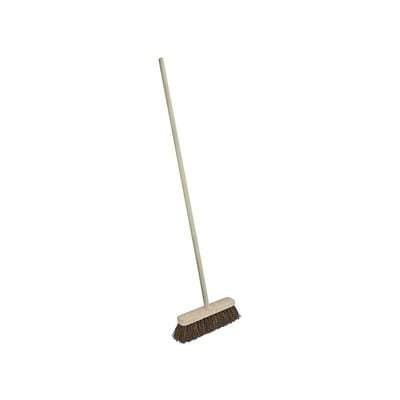 Stiff Bassine Broom 300mm (12in) Varnished Handle - Faithfull