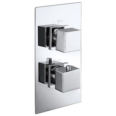 Cube Concealed Chrome Thermostatic Shower Valve - Aqua