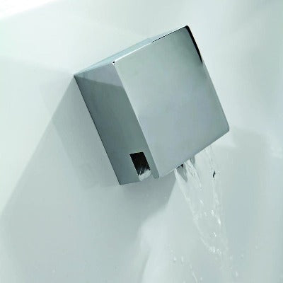 Cube Square Cascade Chrome Bath Filler - (requires valve to operate) - Aqua