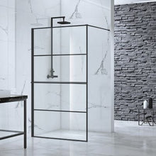 Load image into Gallery viewer, Velar+ Straight Frame Walk-in Panel w/ Towel Rail and Stabilising Bar - All Sizes - Aquaglass

