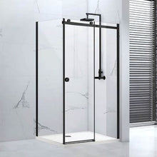 Load image into Gallery viewer, Sphere Black Framed / Clear Glass Sliding Door - All Sizes - Aquaglass
