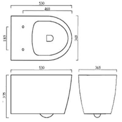Emme Wall Hung Cloakroom Suite - Aqua