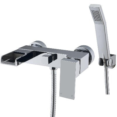 Stream Wall Mounted Chrome Bath Shower Mixer - Aqua