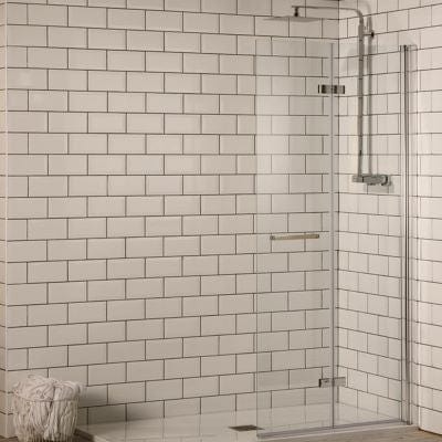 Hinged 2 Fold Walk-In Shower Panel - All Sizes - Aquaglass
