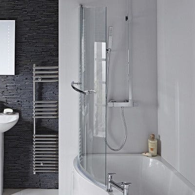 Compact P Bath Screen - 1500 x 800mm - Aqua