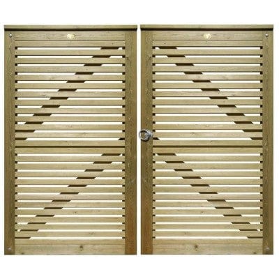 Venetian Gates with Fittings - 1.17m x 1m - Jacksons Fencing