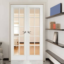 Load image into Gallery viewer, SA Moulded White Primed 10 Glazed Clear Light Panels Pair Interior Doors - 1981mm x 1168mm - LPD Doors Doors
