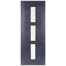 Load image into Gallery viewer, Zeus Ash Grey Pre-Finished 3 Glazed Clear Light Panels Interior Door - All Sizes - LPD Doors Doors
