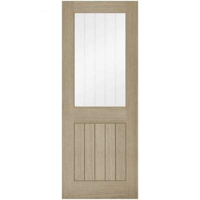 Belize Light Grey Pre-Finished 1 Glazed Clear With Frosted Lines Light Panel Interior Door - All Sizes - LPD Doors Doors
