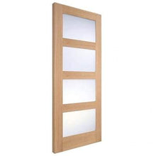 Load image into Gallery viewer, LPD Oak Shaker 4 Frosted Light Panel Un-Finished Internal Door - All Sizes - LPD Doors Doors
