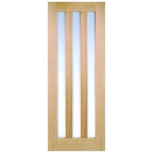 Load image into Gallery viewer, LPD Oak Utah 3 Frosted Light Panel Pre-Finished Internal Door - All Sizes - LPD Doors Doors
