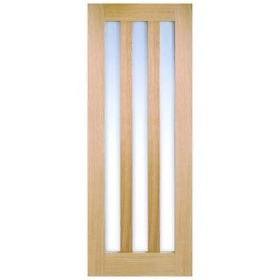 LPD Oak Utah 3 Frosted Light Panel Pre-Finished Internal Door - All Sizes - LPD Doors Doors