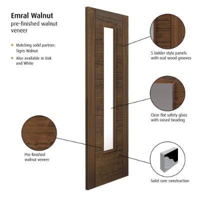 Emral Walnut Pre Finished Internal Door - All Sizes - JB Kind