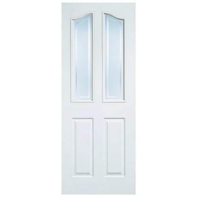 Mayfair Moulded White Primed 2 Glazed Light Frosted Light Panels Interior Door - All Sizes - LPD Doors Doors