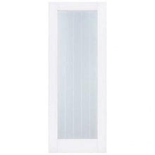 Load image into Gallery viewer, Moulded Textured Vertical White Primed 1 Glazed Clear With Frosted Lines Light Panel - All Sizes - LPD Doors Doors
