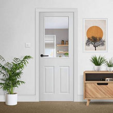 Load image into Gallery viewer, Moulded White Primed 1 Glazed Clear Light Panel Interior Door - All Sizes - LPD Doors Doors
