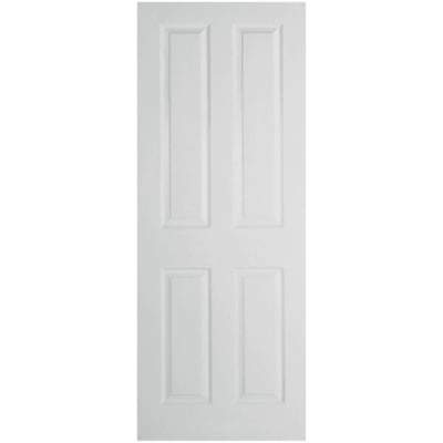 Moulded Textured White Primed 4 Panel Interior Door - All Sizes - LPD Doors Doors