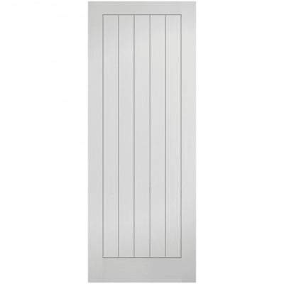 Moulded Textured Vertical White Primed 5 Panel Interior Fire Door FD30 - All Sizes - LPD Doors Doors
