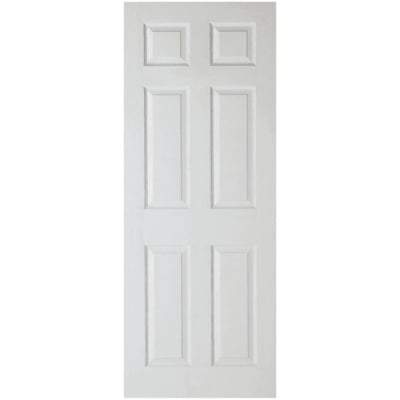 Moulded Textured White Primed 6 Panel Interior Fire Door FD30 - All Sizes - LPD Doors Doors