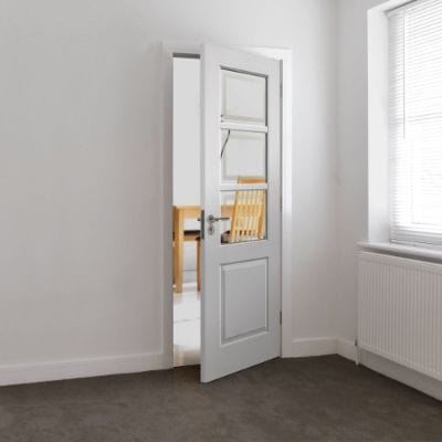 Andorra White Primed Glazed Internal Door - All Sizes - JB Kind