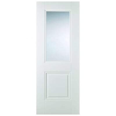 Arnhem White Primed 1 Glazed Clear Bevelled Light Panel Interior Door - All Sizes - LPD Doors Doors