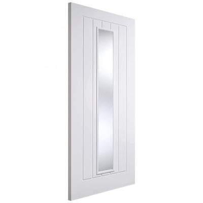 Mexicano White Primed 1 Glazed Clear White Panel Interior Door - All Sizes - LPD Doors Doors