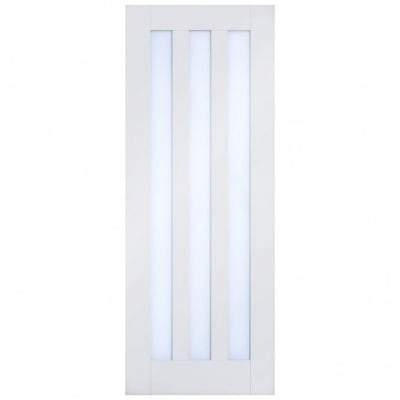 Utah White Primed 3 Glazed Clear Light Panels Interior Door - All Sizes - LPD Doors Doors