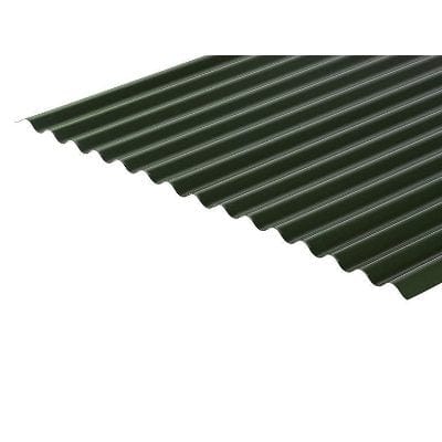 Cladco Corrugated 13/3 Profile PVC Plastisol Coated 0.5mm Metal Roof Sheet 990mm x 2000mm Juniper Green - All Sizes - Cladco