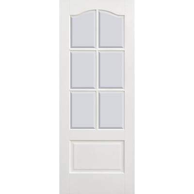 Kent White Primed 6 Glazed Clear Bevelled Light Panels Interior Door - All Sizes - LPD Doors Doors