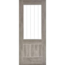 Load image into Gallery viewer, Mexicano Light Grey Laminated 1 Glazed Clear With Frosted Lines Light Panel Interior Door - All Sizes - LPD Doors Doors
