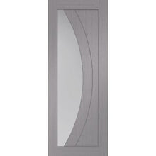 Load image into Gallery viewer, Salerno Pre-Finished Light Grey Internal Door with Clear Glass - 2040 x 726 x 35mm - XL Joinery
