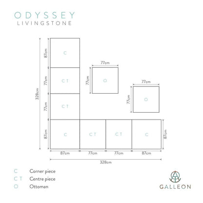 Livingstone - 7 Seater Sofa Set With Double Footstool