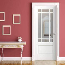 Load image into Gallery viewer, Downham White Primed 9 Glazed Clear Bevelled Light Panels Pair Interior Doors - All Sizes - LPD Doors Doors
