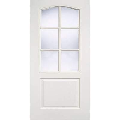 Classical Moulded White Primed 6 Glazed Clear Light Panels Interior Door - All Sizes - LPD Doors Doors