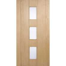 Load image into Gallery viewer, Copenhagen Oak Unfinished 3 Double Glazed Frosted Light Panels External Door - All Sizes - LPD Doors Doors
