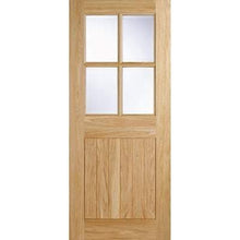 Load image into Gallery viewer, Cottage Oak Unfinished 4 Double Glazed Clear Light Panels External Door - All Sizes - LPD Doors Doors
