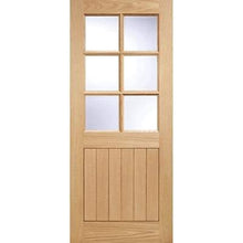 Load image into Gallery viewer, Cottage Oak Unfinished 6 Double Glazed Clear Light Panels External Door - All Sizes - LPD Doors Doors
