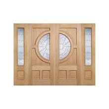 Load image into Gallery viewer, Empress Oak Unfinished 1 Double Glazed Bevelled Zinc Clear Light Panel External Door Sidelight - All Sizes - LPD Doors Doors
