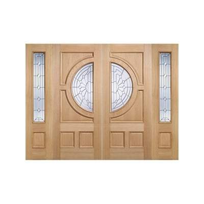 Empress Oak Unfinished 1 Double Glazed Bevelled Zinc Clear Light Panel External Door - All Sizes - LPD Doors Doors