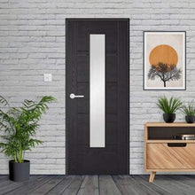 Load image into Gallery viewer, Vancouver Black Ash Pre-Finished Laminate 1 Glazed Clear Light Panel Interior Door - All Sizes - LPD Doors Doors

