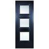 LPD Amsterdam Black Primed 3 Glazed Clear Light Panel Interior Door