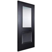 Load image into Gallery viewer, Arnhem Black Primed 1 Glazed Clear Bevelled Light Panel Interior Door - All Sizes - LPD Doors Doors
