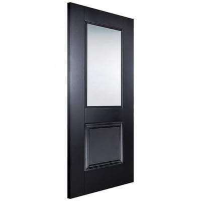 Arnhem Black Primed 1 Glazed Clear Bevelled Light Panel Interior Door - All Sizes - LPD Doors Doors