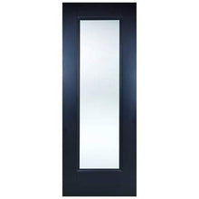 Load image into Gallery viewer, Eindhoven Black Primed 1 Glazed Clear Bevelled Light Panel Interior Door - All Sizes - LPD Doors Doors
