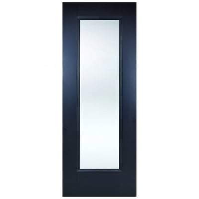Eindhoven Black Primed 1 Glazed Clear Bevelled Light Panel Interior Door - All Sizes - LPD Doors Doors