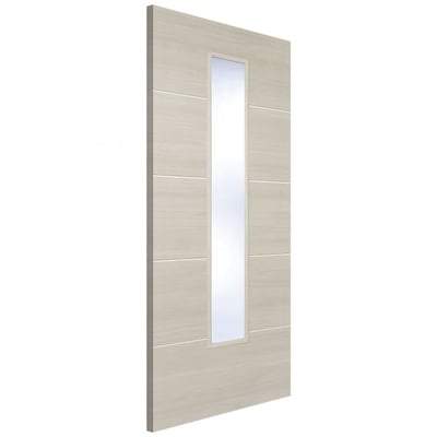 Santandor Ivory Laminated 1 Glazed Clear Light Panel Interior Door - All Sizes - LPD Doors Doors