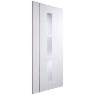 Sierra Blanco White Pre-Finished 3 Glazed White Frosted Panels Interior Door - All Sizes - LPD Doors Doors