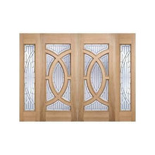 Load image into Gallery viewer, Majestic Oak Unfinished 7 Double Glazed Bevelled Zinc Clear Light Panels External Door - All Sizes - LPD Doors Doors
